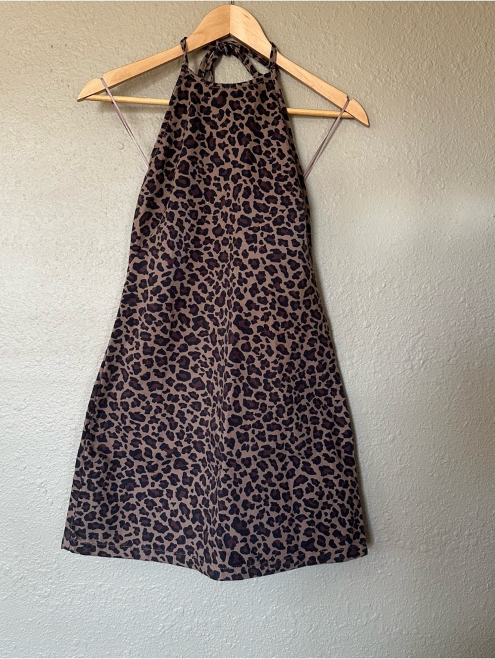 Abercrombie & Fitch Leopard Print Halter Dress in Brown & Black
